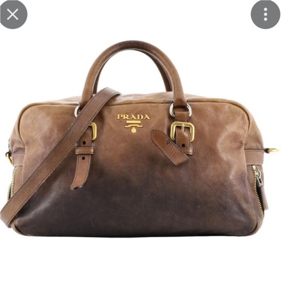 Prada Brown Vernice Two Way Leather Travel - Picture 8 of 8